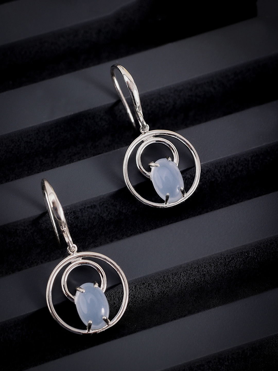 

DIAVO 925 Sterling Silver Rhodium-Plated Contemporary Drop Earrings