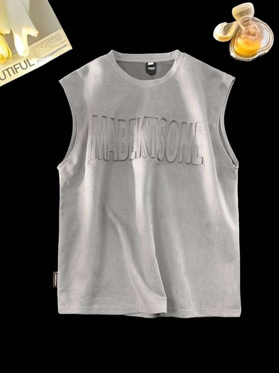 

HERE&NOW Men Typography Printed Round Neck T-shirt, Grey
