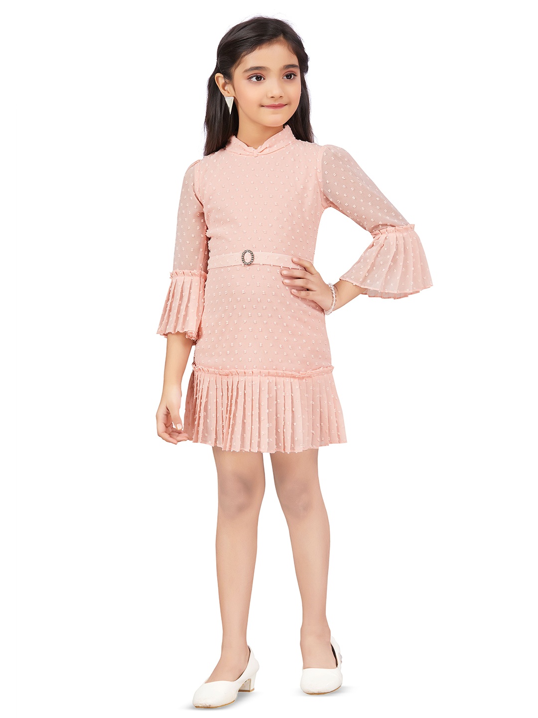 

Hunny Bunny Girls Bell Sleeve Drop-Waist Dress, Peach