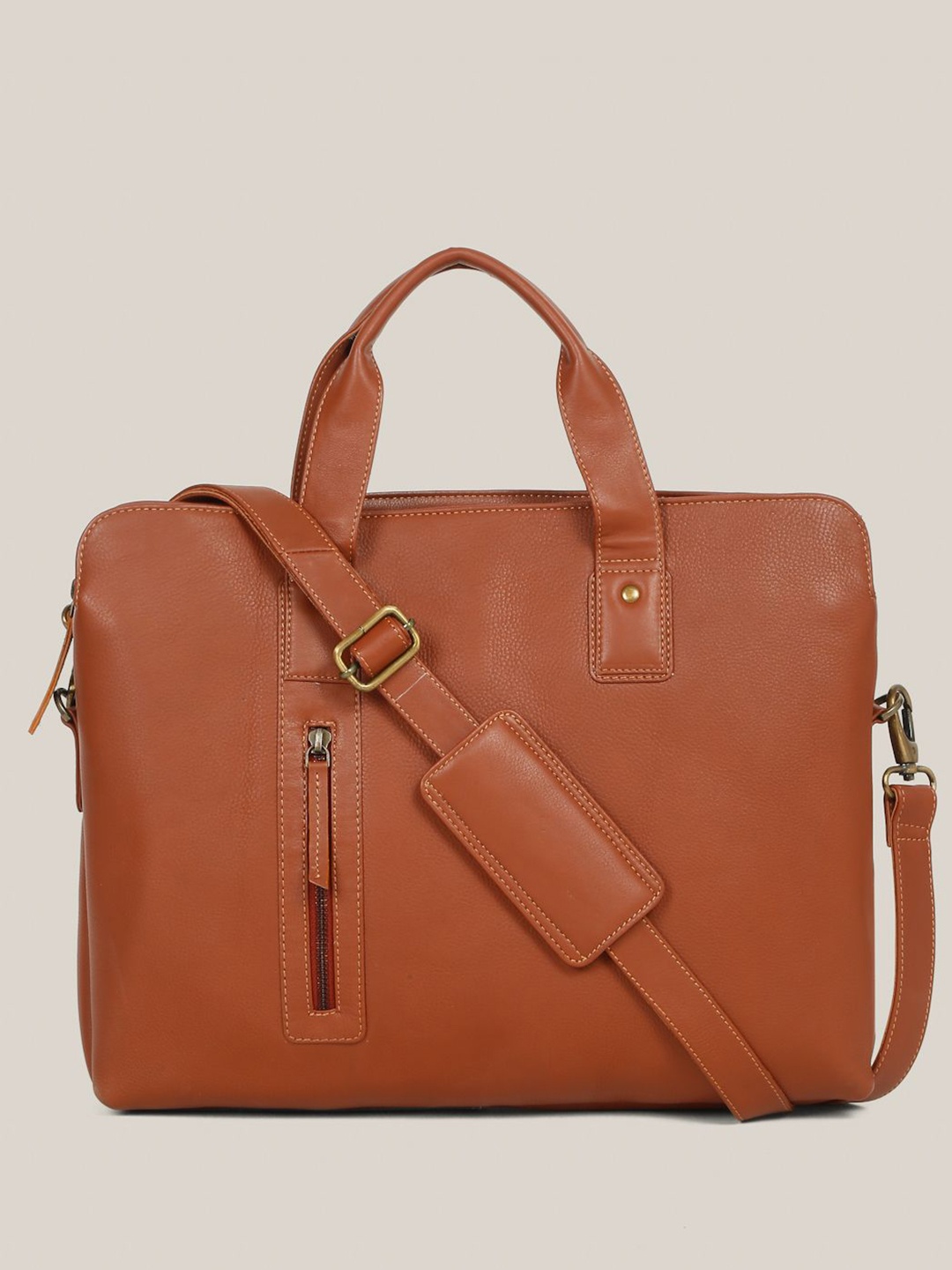 

HATS OFF ACCESSORIES Unisex Leather Laptop Bag, Tan