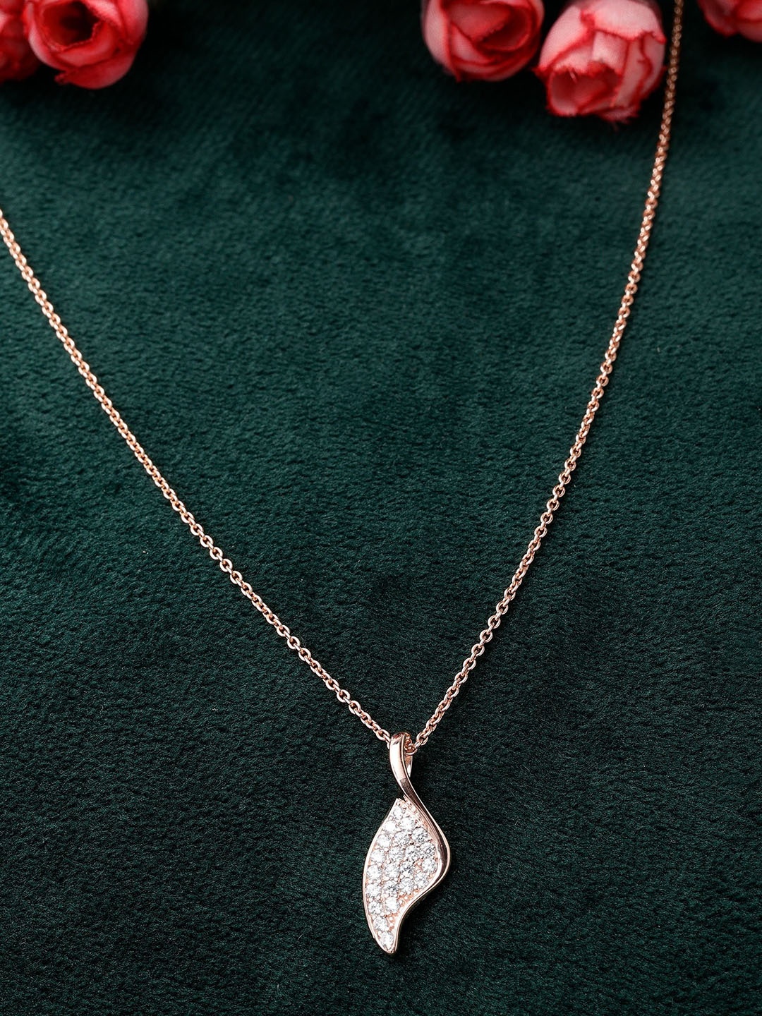 

DIAVO 925 Sterling Silver Rose Gold-Plated Contemporary Pendant