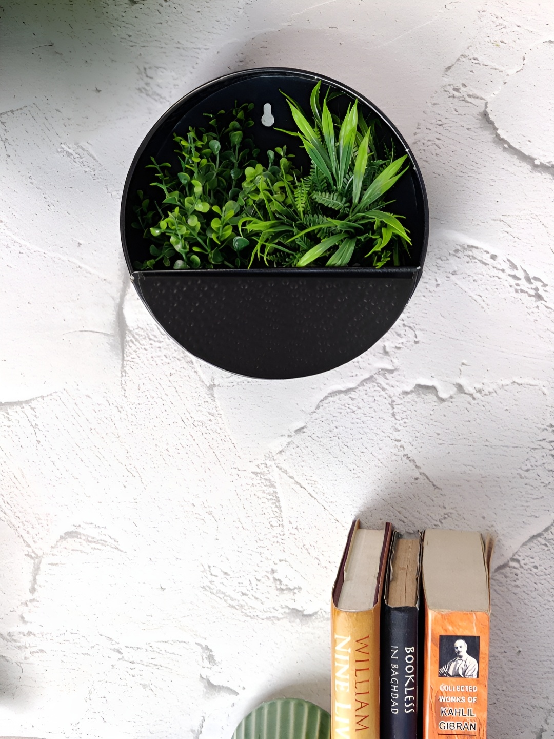 

VarEesha Black Round Wall Hanging Planter