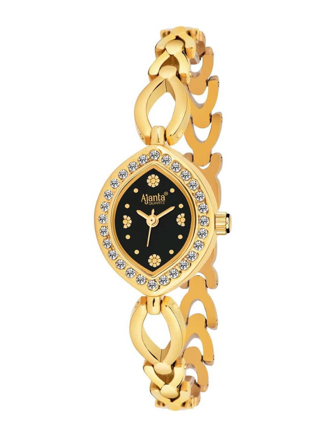 

Ajanta Quartz Women Patterned Dial & Bracelet Style Straps Analogue Watch AWC415MRL -01, Black
