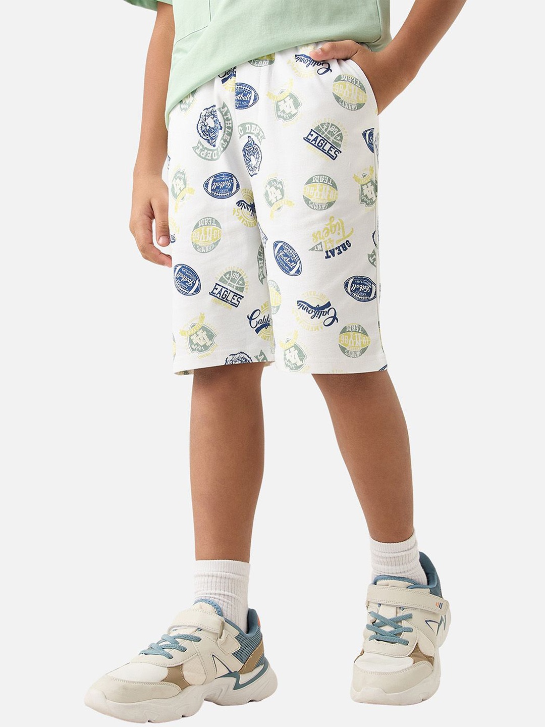 

Juniors by Babyshop Boys Printed Shorts, White