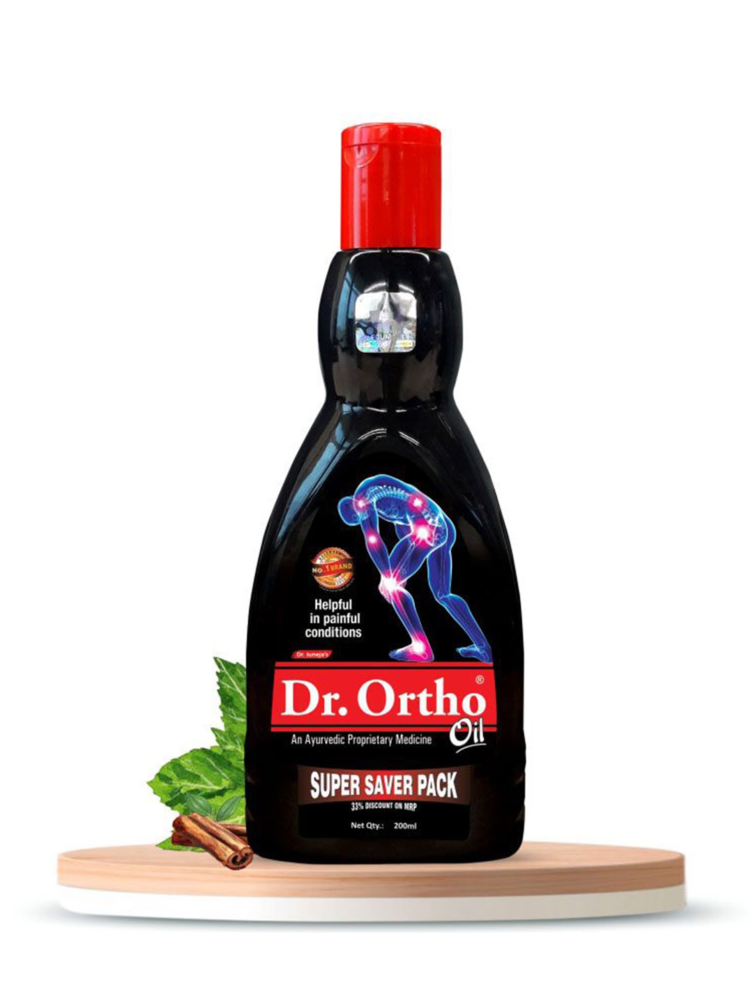 

DR.ORTHO Ayurvedic Pain Relief Oil With Til & Kapoor Oil - 200 ml, Red