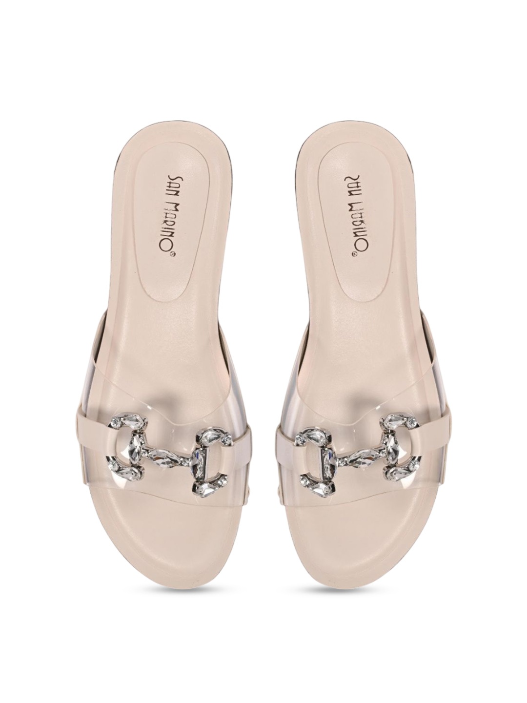 

San Marino by Shoe Bank Women Transparent Cushioned Flats, White