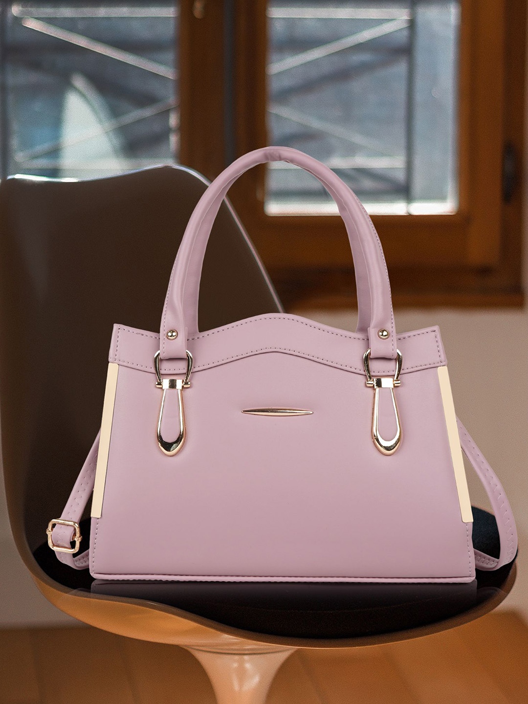 

SPOTIC Women Solid Structured Leather Handheld Bag, Pink