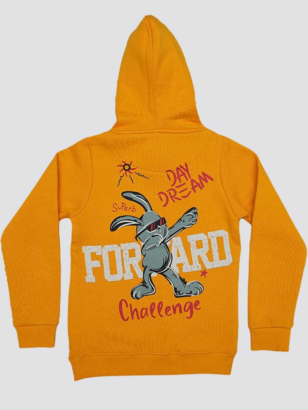 

TWIX Boys Printed Hooded Sweatshirt, Mustard