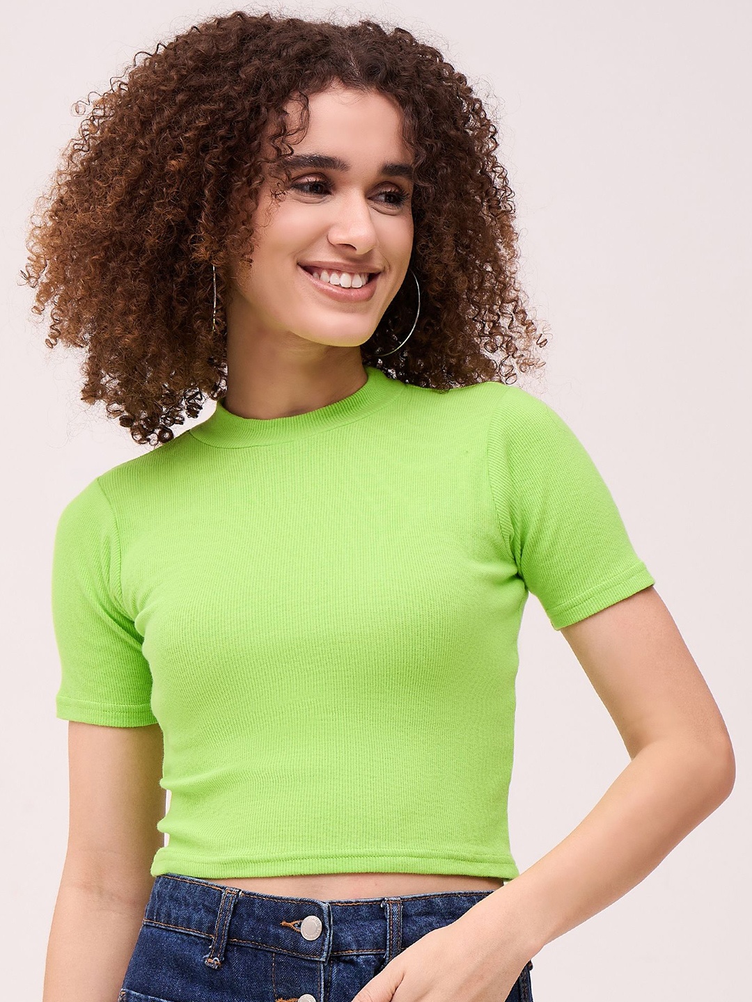 

Mayra Women Fitted Crop Top, Fluorescent green