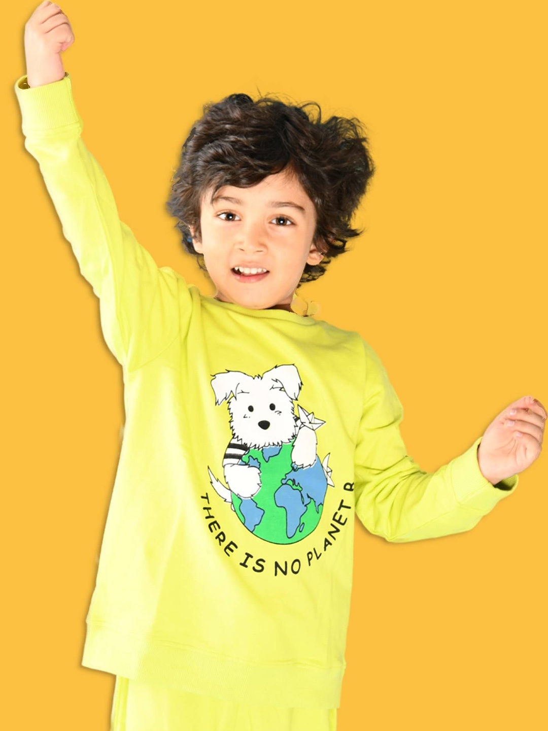 

Anthrilo Boys Printed Sweatshirt, Lime green