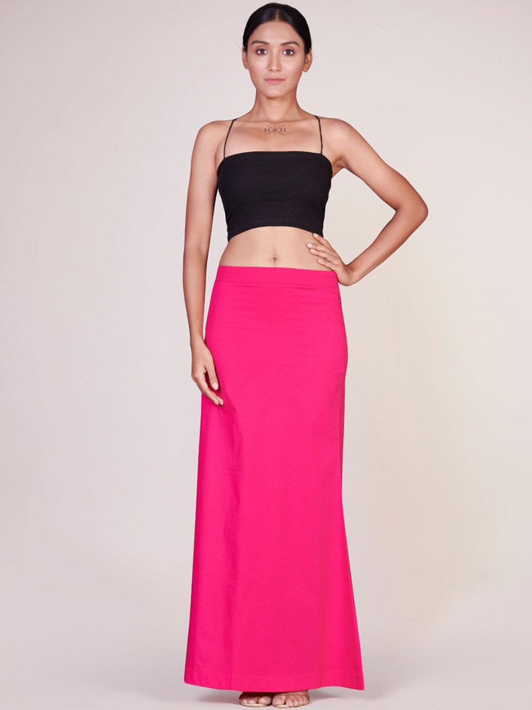 

I AM BY DOLLY JAIN D'coat Simple Petticoat Saree Shapewear, Pink