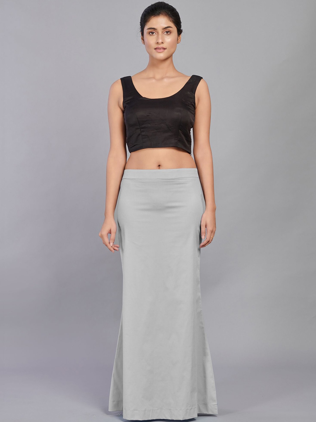 

I AM BY DOLLY JAIN D'coat Simple Petticoat Saree Shapewear, Grey