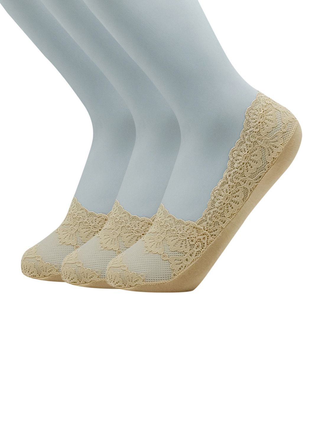 

Van Heusen Women Pack Of 3 Patterned Shoe Liners, Cream