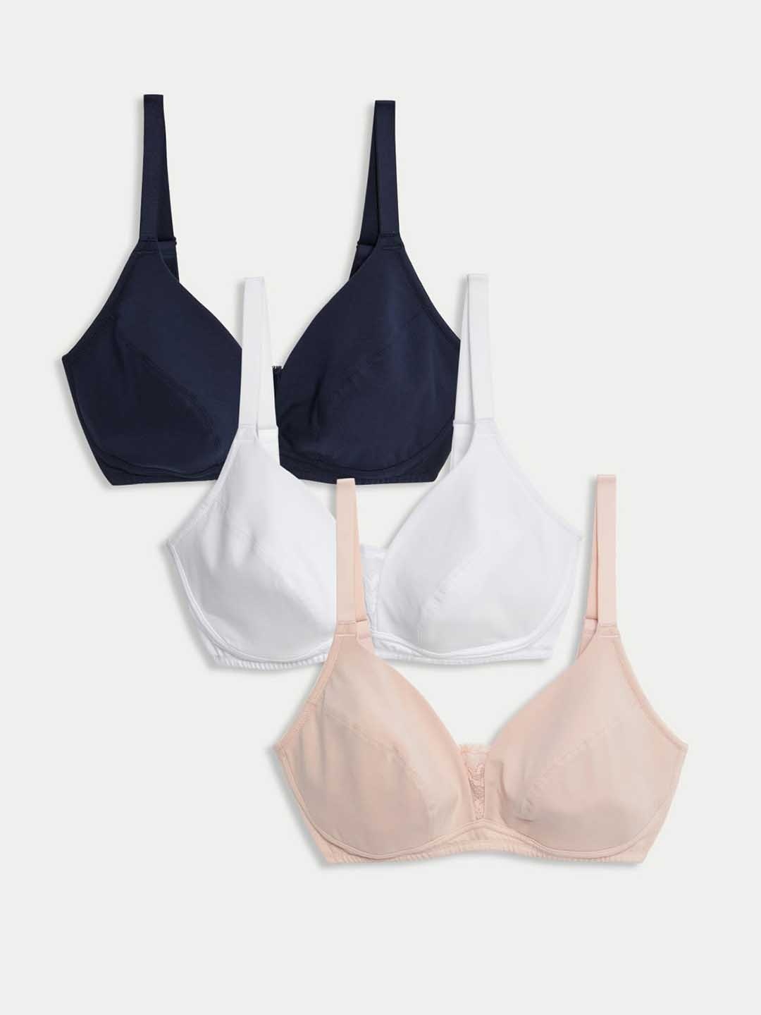 

Marks & Spencer Women Pack of 3 Cut and Sew Full Coverage Bra, Pink