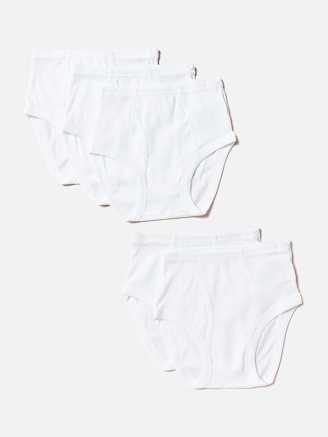 

Juniors by Babyshop Boys Pack Of 5 Cotton Basic Briefs NU337-001SWHITE, White