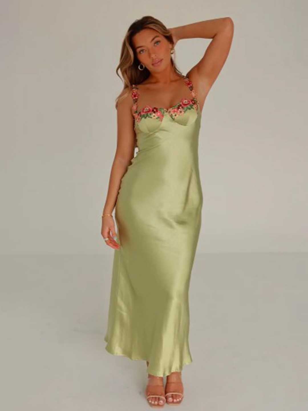 

StyleCast Women Embroidered Maxi Dress, Green