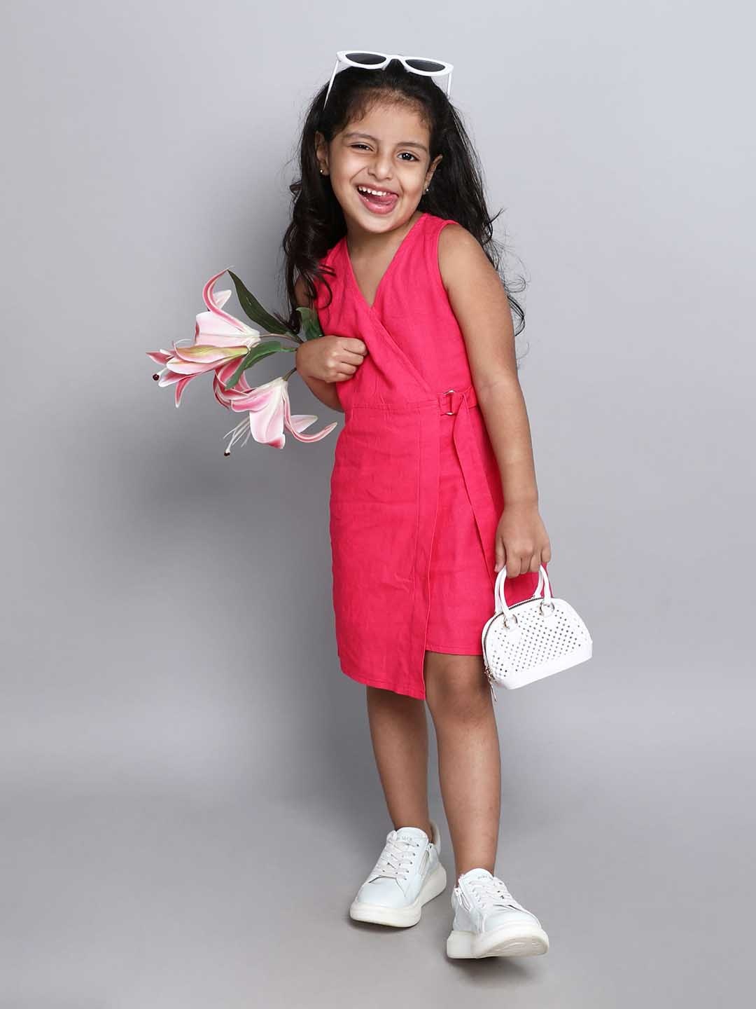 

taffykids Linen Dress, Pink