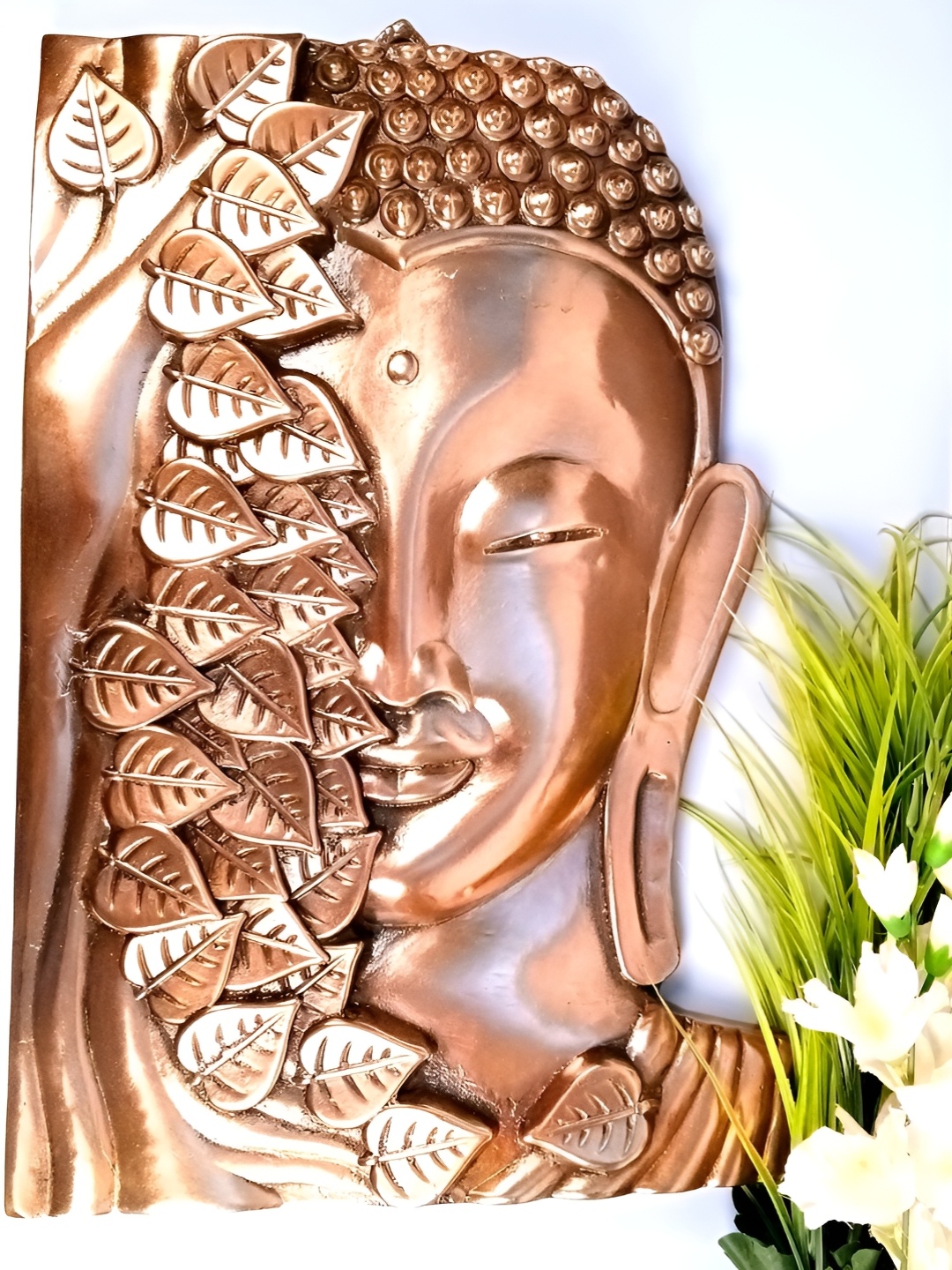 

apka mart Bronze Lord Buddha Metal Wall Hanging