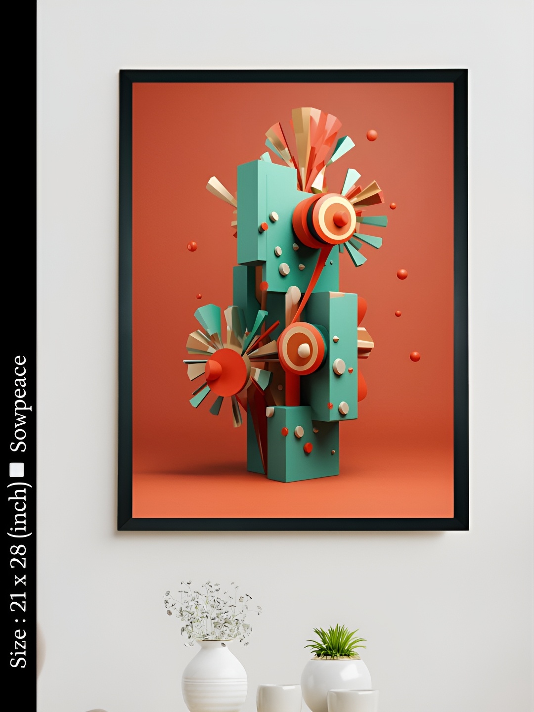 

SOWPEACE Red & Blue 1 Piece Canvas Abstract Wall Photographs