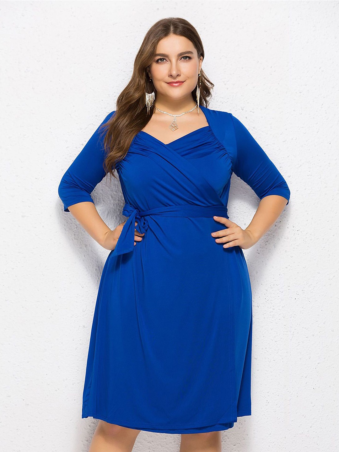 

StyleCast Curve Women Formal Wrap Dress, Blue