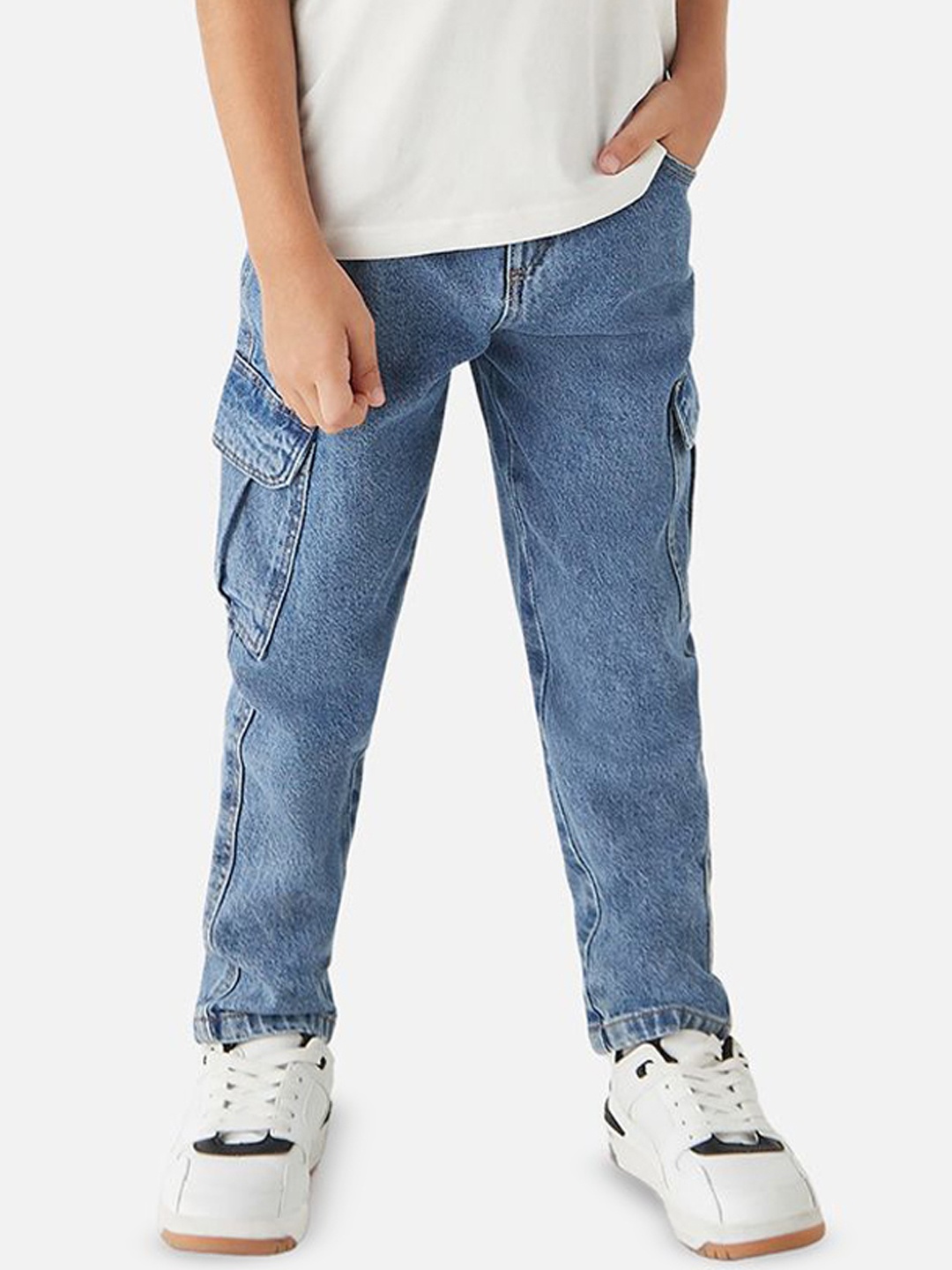 

Juniors by Babyshop Boys Mildly Distressed Heavy Fade Jeans, Blue