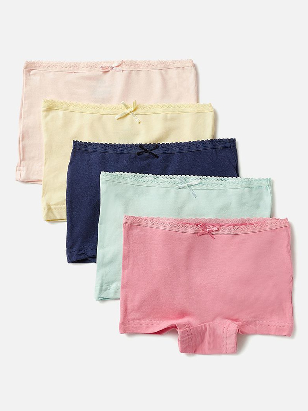 

Juniors by Babyshop Girls Pack Of 5 Cotton Boy Short Briefs Z55-A6-23-400Multicolour, Pink
