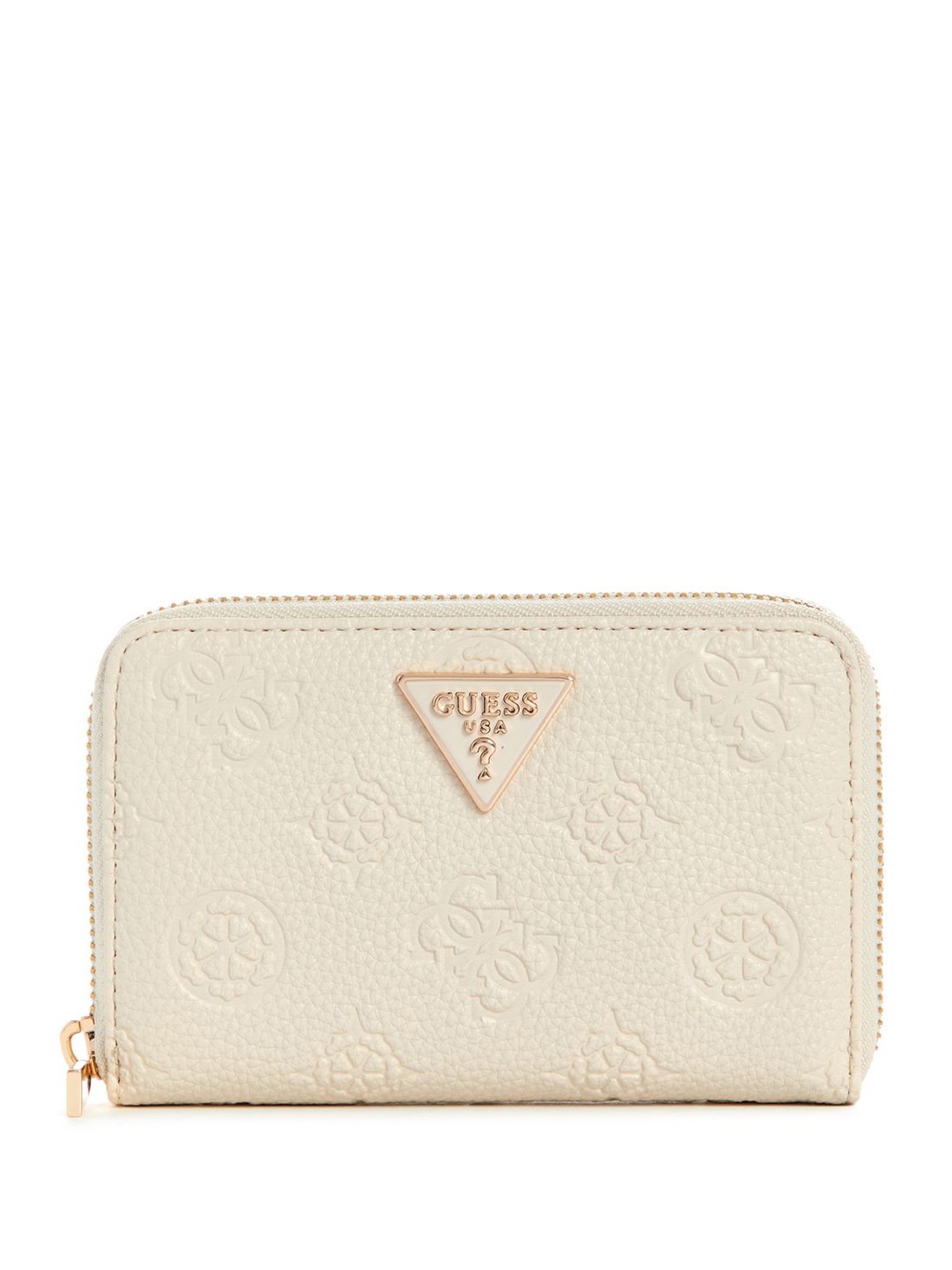 

GUESS Women Textured Zip Around Wallet, Off white