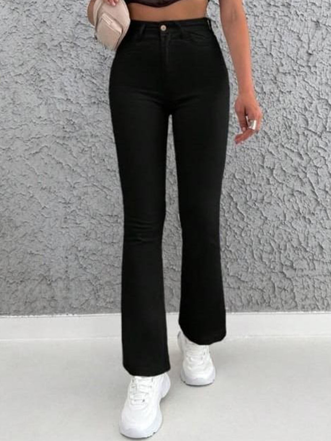 

BROADSTAR Women Smart Bootcut High-Rise Stretchable Jeans, Black