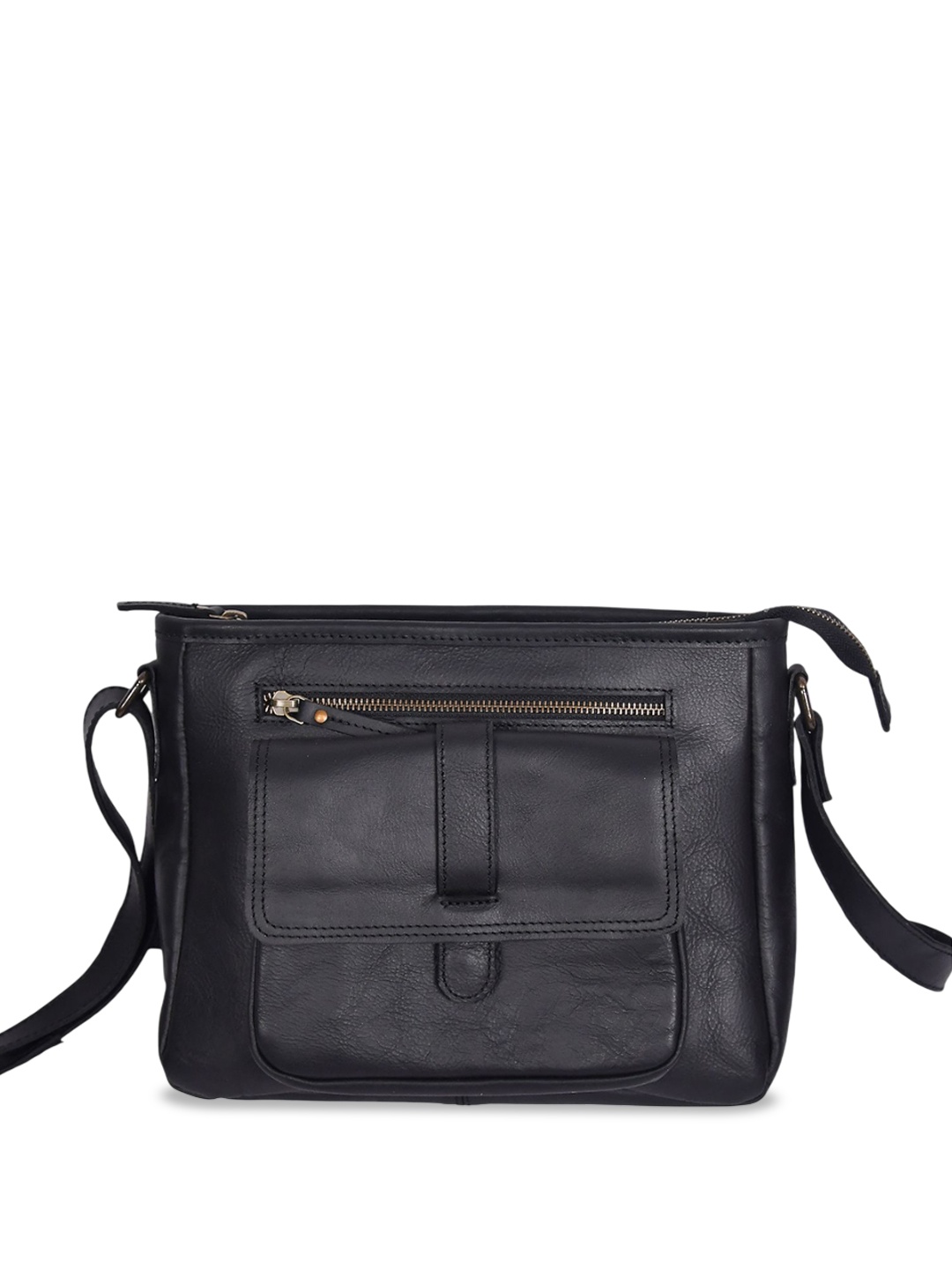 

Celtic Women Textured Leather Sling Bag, Black