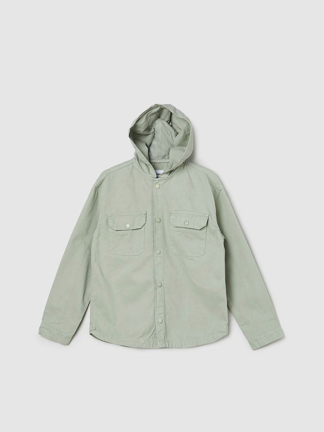 

max Boys Hood Solid Cotton Casual Shirt, Green
