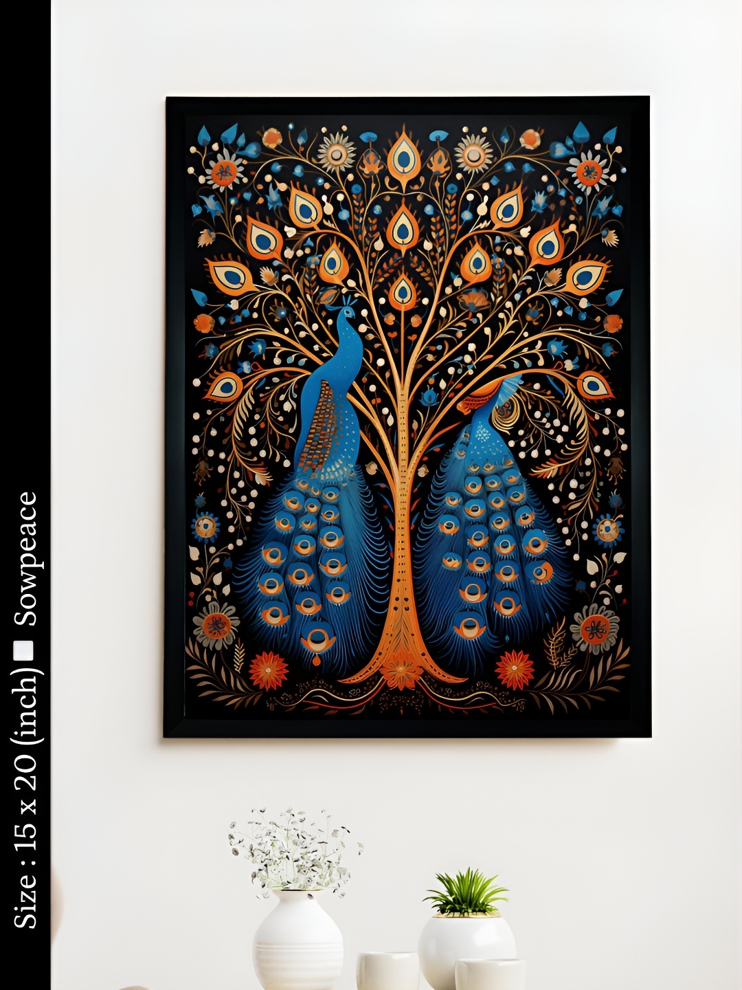 

SOWPEACE Blue & Orange 1 Piece Canvas Abstract Wall Photographs