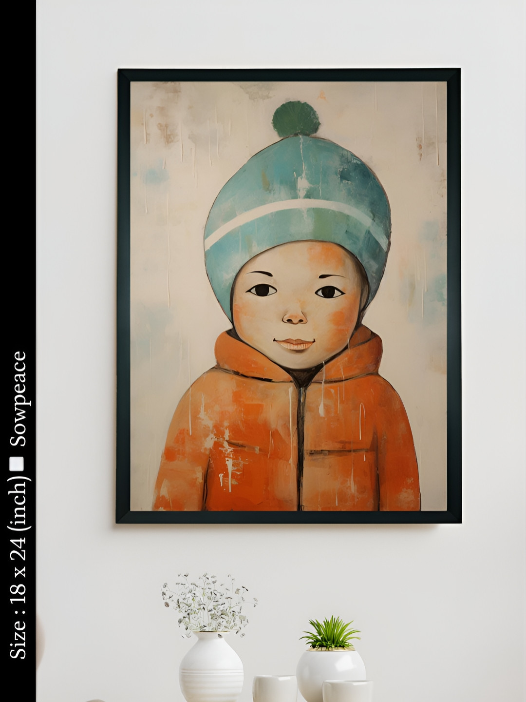 

SOWPEACE Blue & Orange 1 Piece Canvas Other Wall Paintings
