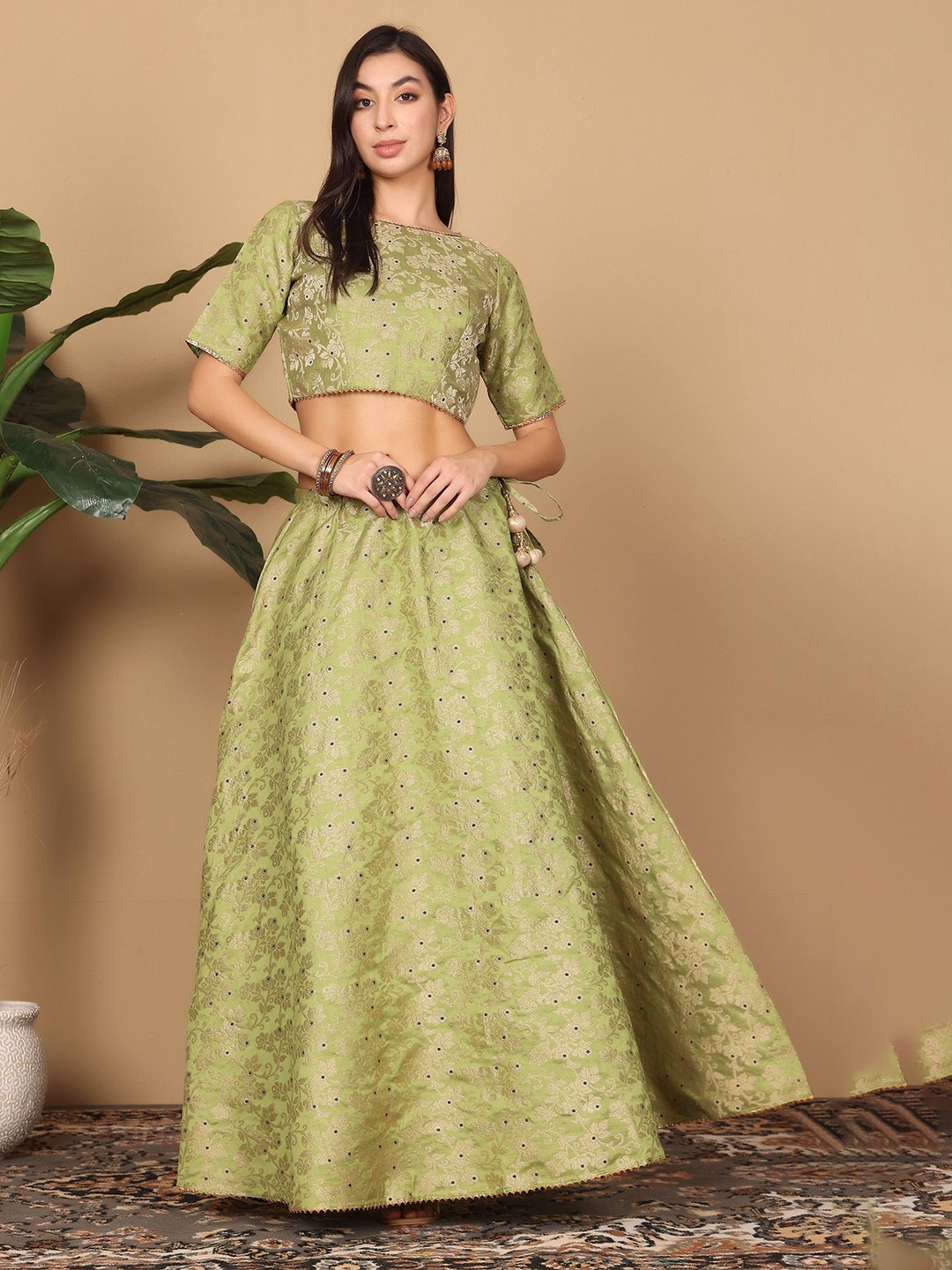 

KAANCHIE NANGGIA Ready to Wear Lehenga & Blouse, Green