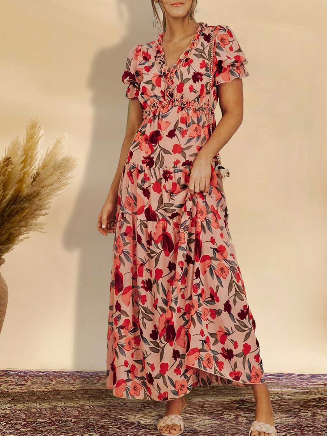 

BAESD Floral Print Applique Fit & Flare Dress, Multi