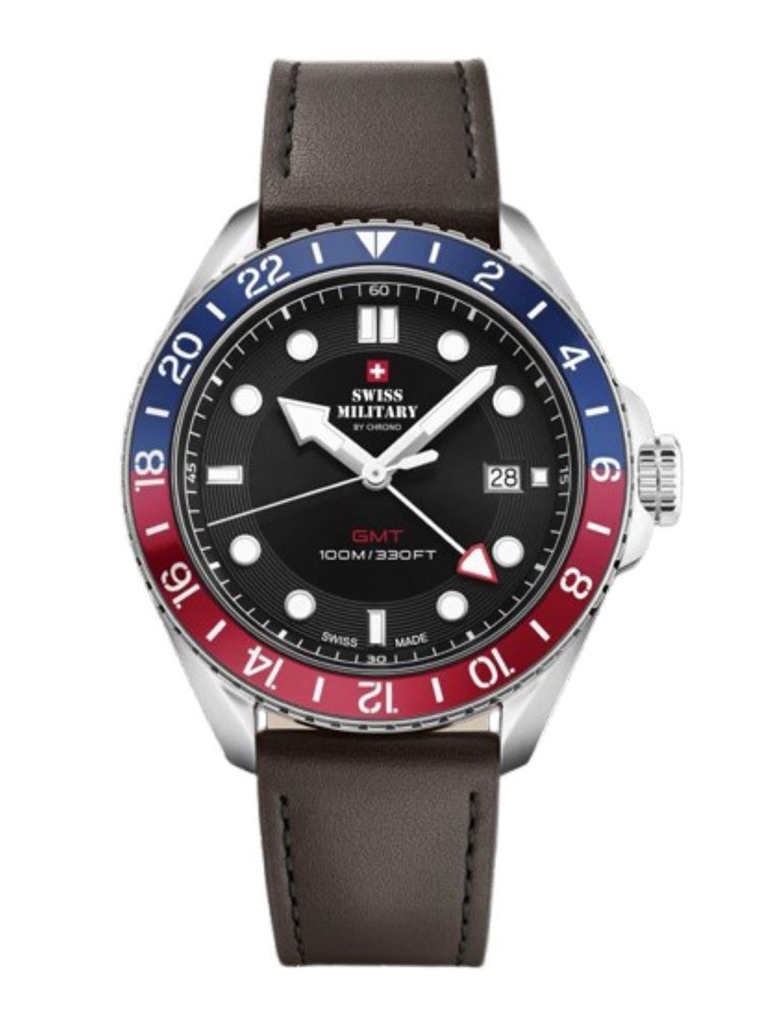 

Swiss Military by Chrono Men Dial & Leather Straps Analogue Watch SM34095.04, Brown