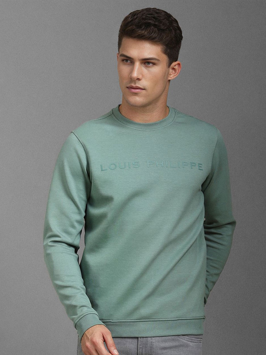 

Louis Philippe Men Printed Sweatshirt, Green