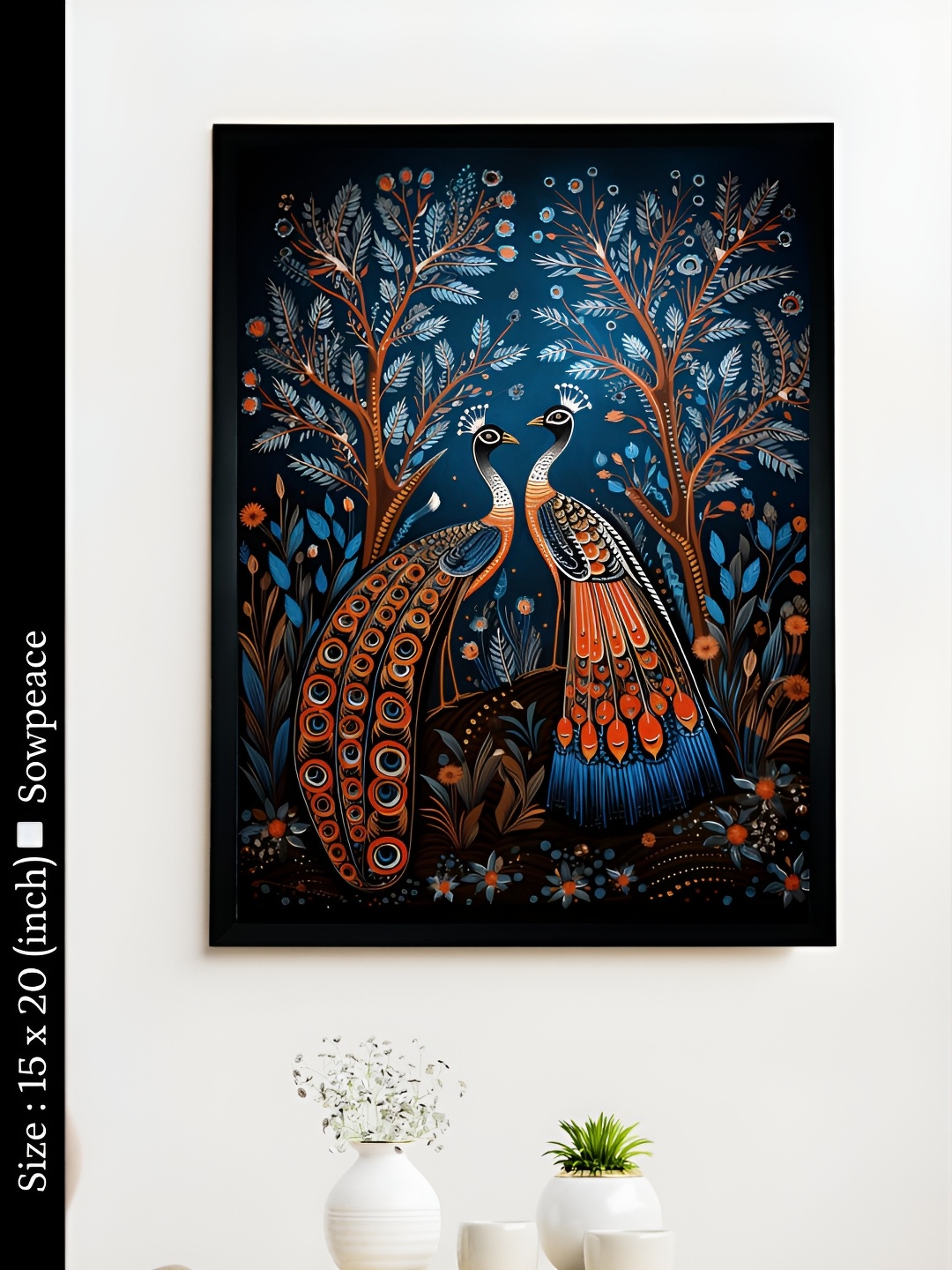 

SOWPEACE Blue & Orange 1 Piece Canvas Birds and Animals Wall Paintings