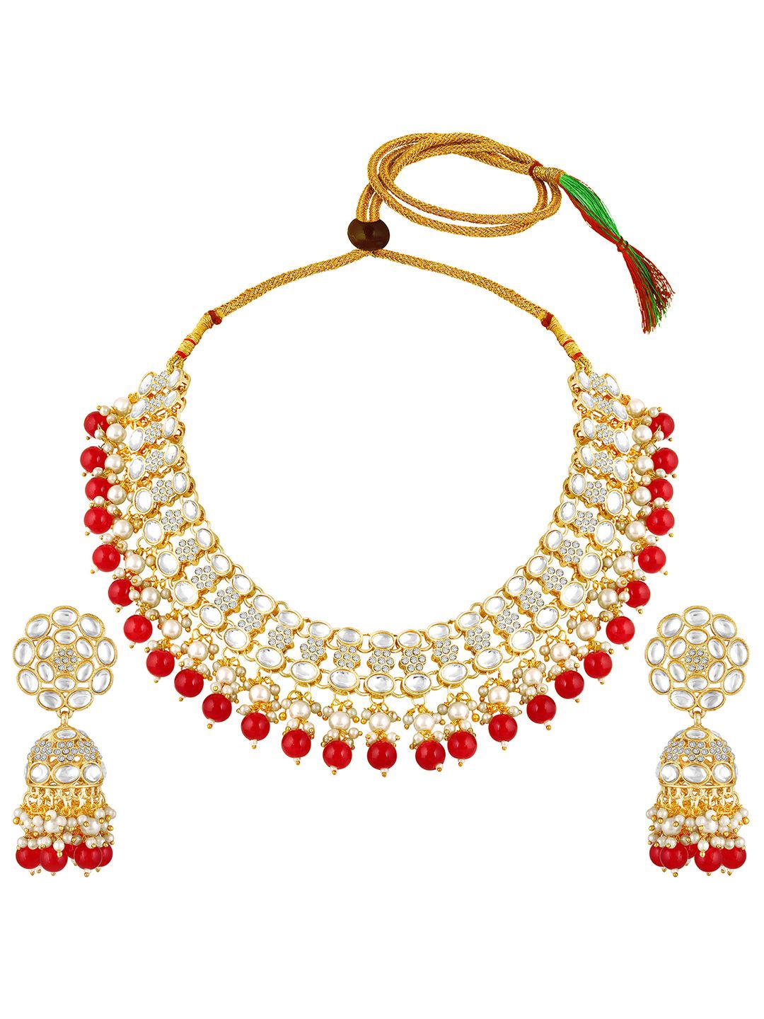 

Peora Gold-Plated Kundan-Studded Necklace & Earrings