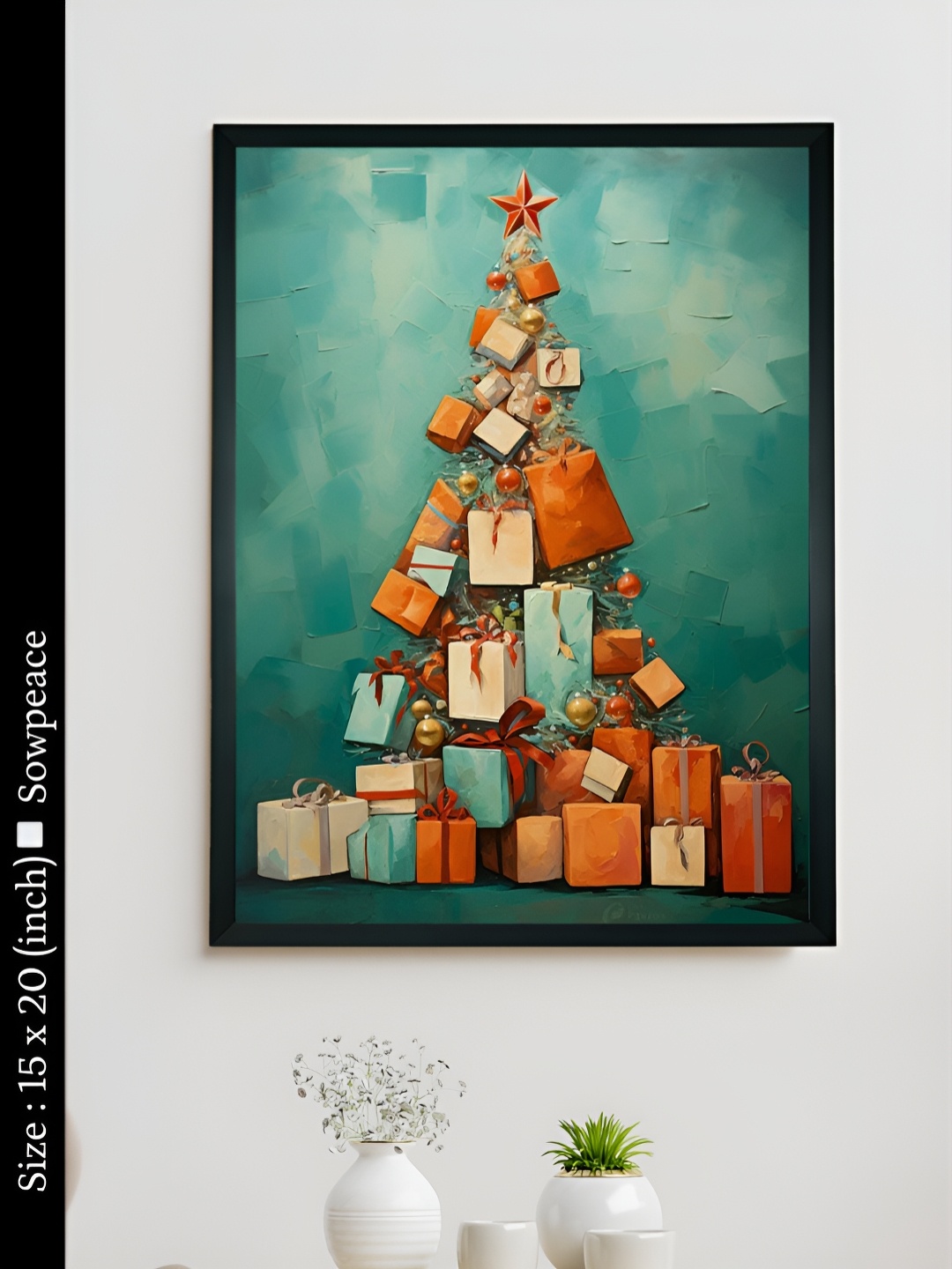 

SOWPEACE Green & Orange 1 Piece Canvas Other Wall Paintings