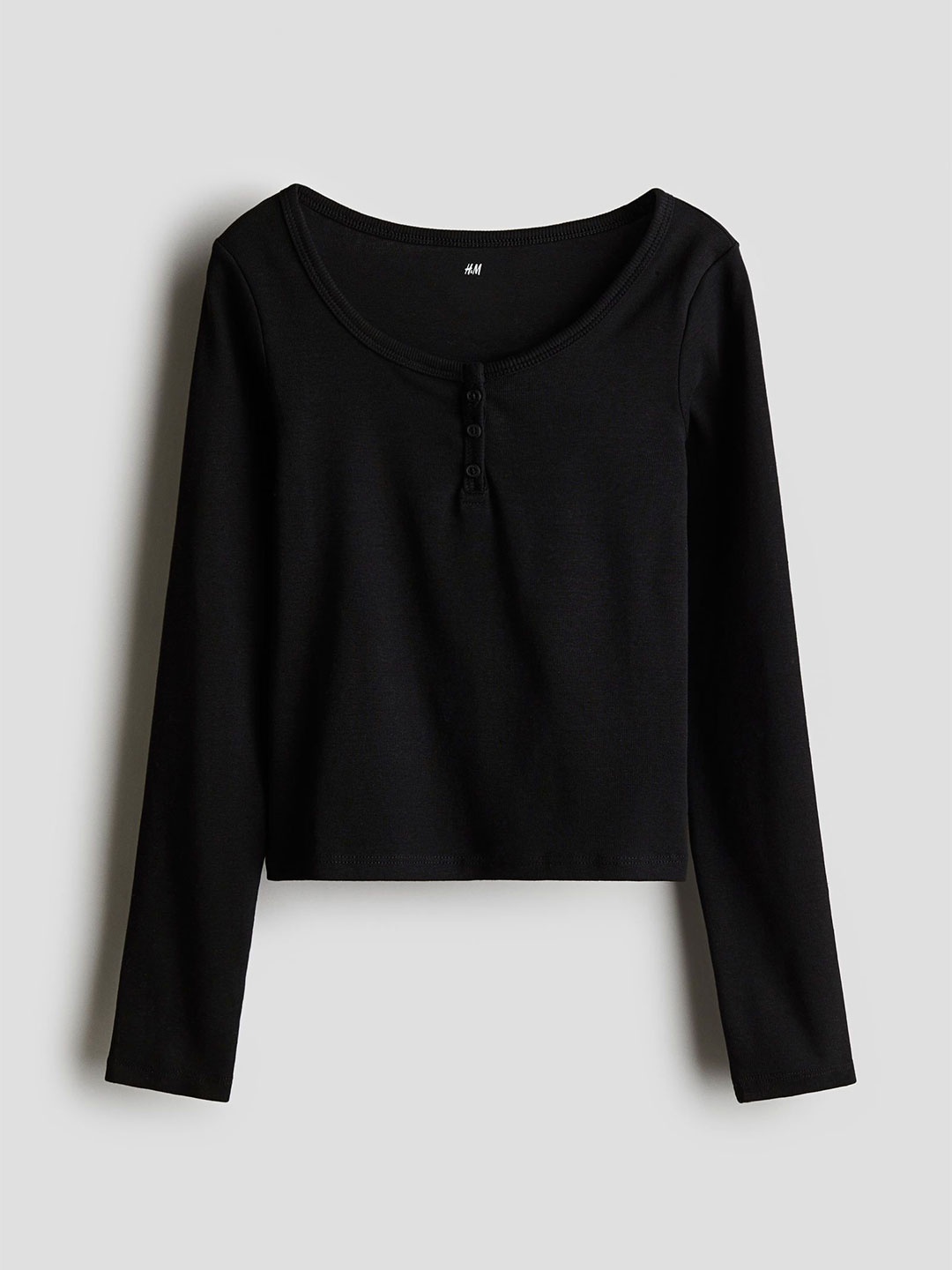 

H&M Long-Sleeved Jersey Top, Black