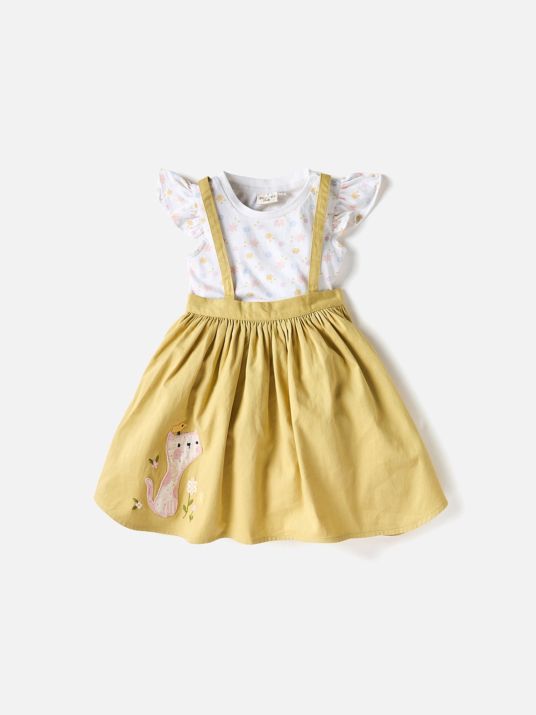

Juniors by Babyshop Girls Printed T-shirt with Skirt, White