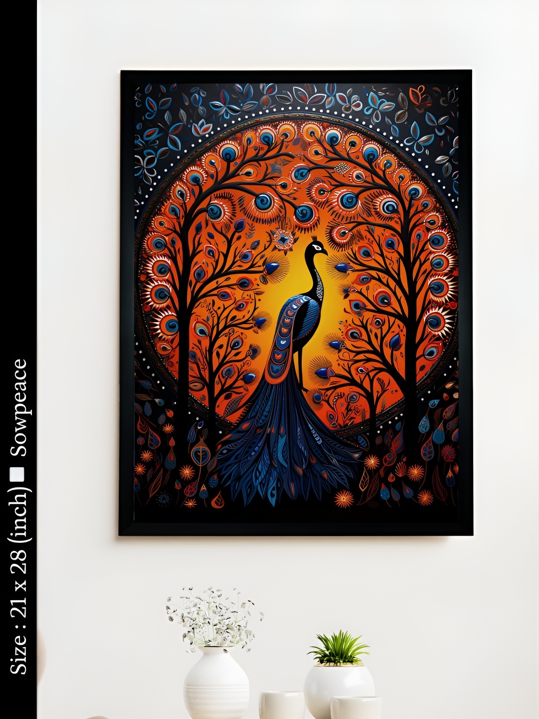

SOWPEACE Blue & Orange 1 Piece Canvas Abstract Wall Photographs