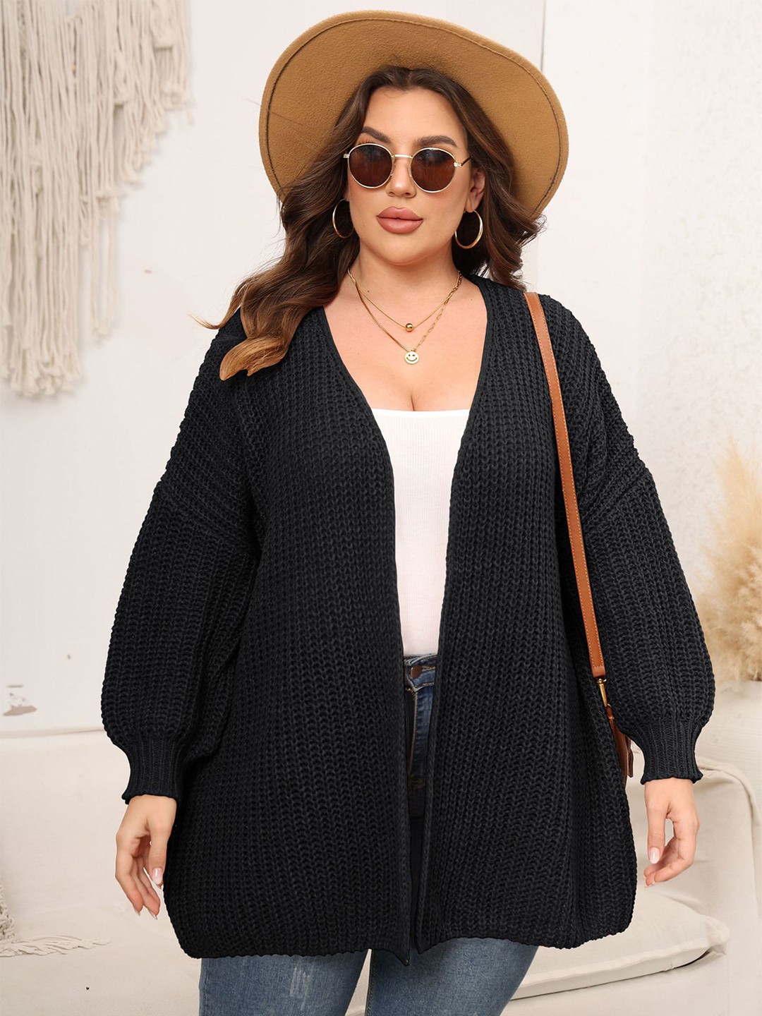 

StyleCast Curve Long Sleeve Cardigan Sweaters, Black