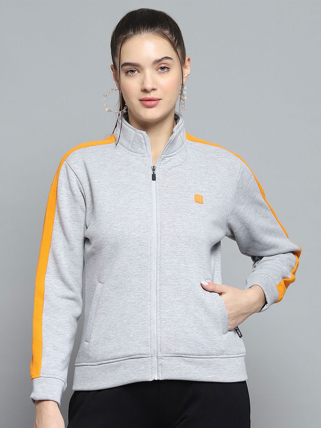 

rock.it Women Colourblocked Sweatshirt, Grey