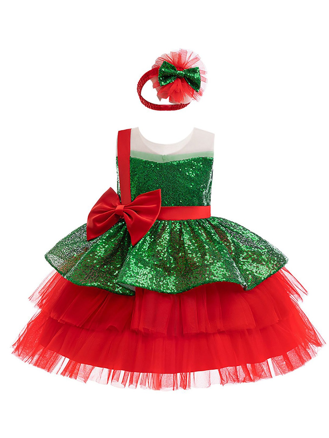 

StyleCast x Revolte Girls Ruffled Fit and Flare Dress, Green