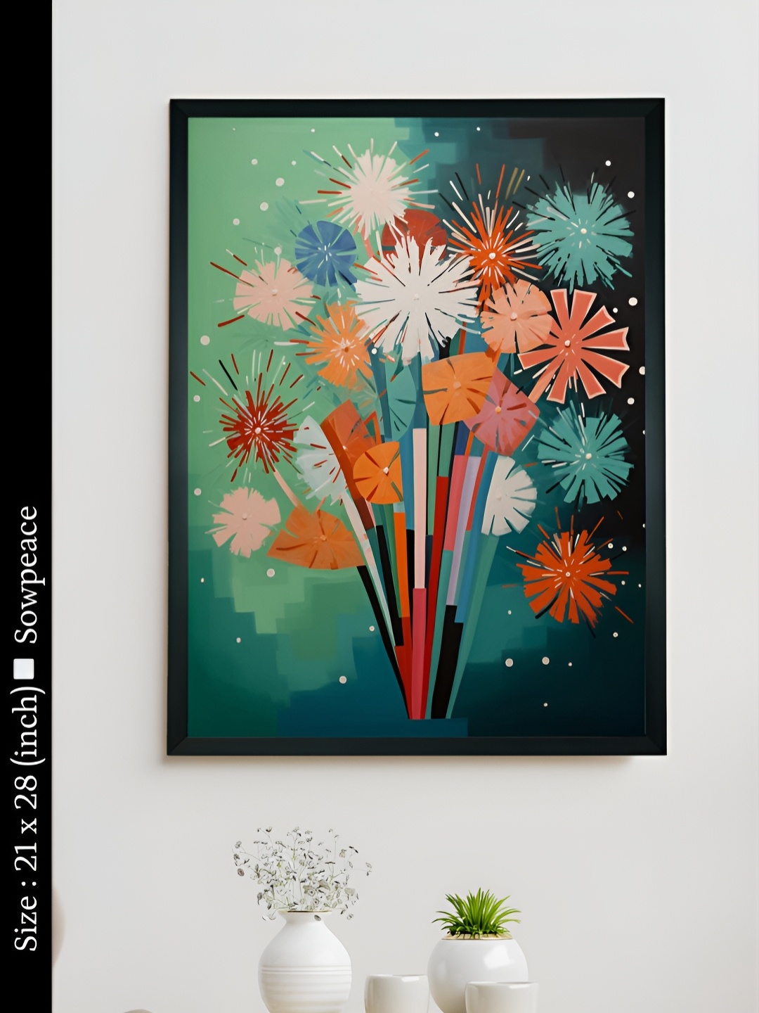 

SOWPEACE Green & Orange 1 Piece Canvas Other Wall Photographs