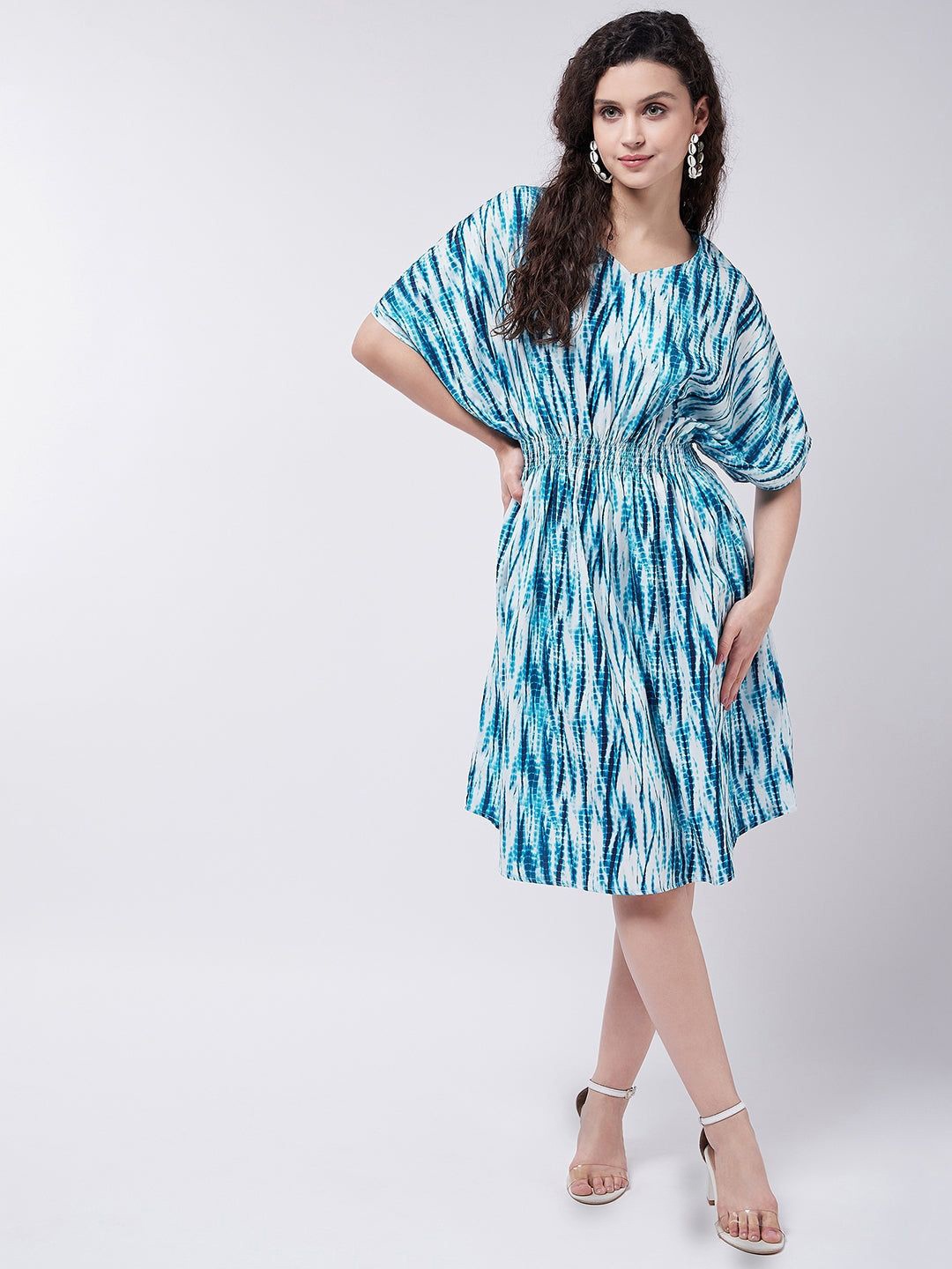 

Zima Leto Women Tie and Dye Dyed Kaftan Dress, Blue