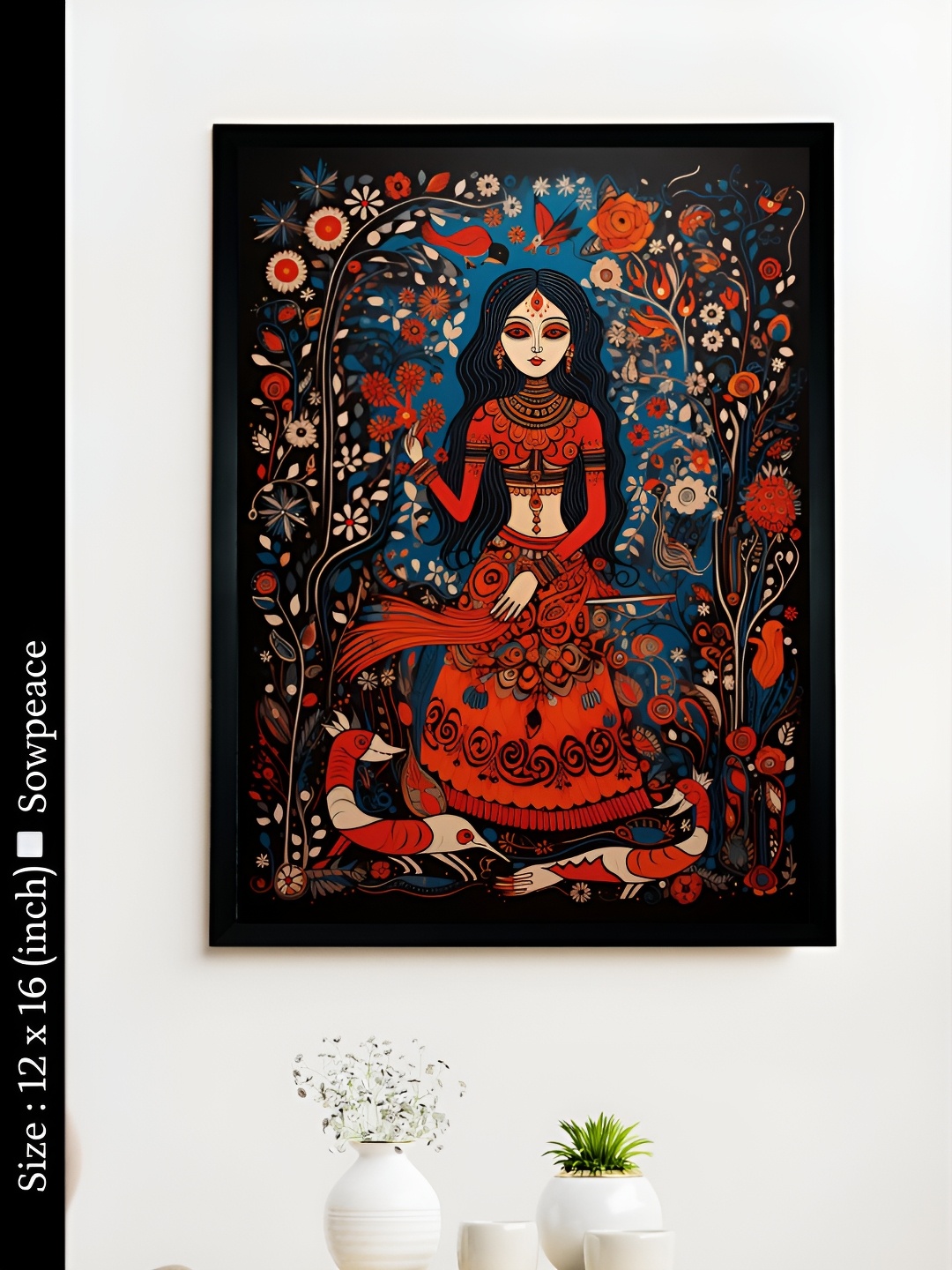 

SOWPEACE Red & Blue 1 Piece Canvas Abstract Wall Photographs