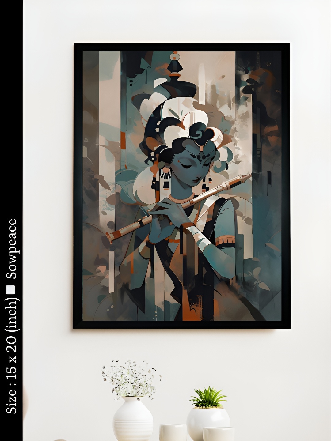 

SOWPEACE Green & White 1 Piece Canvas Religious Wall Paintings