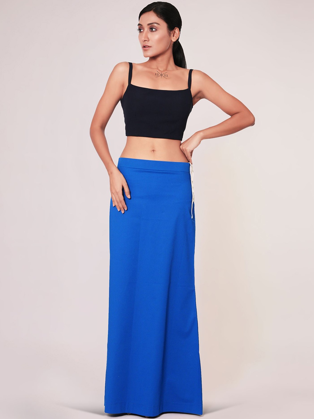 

I AM BY DOLLY JAIN D'coat Simple Petticoat Saree Shapewear, Navy blue